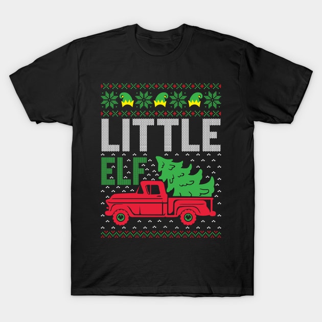 Little Elf ugly christmas sweater T-Shirt by MZeeDesigns